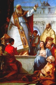 Giovanni Battista Tiepolo: Sv. Patrik pri kázni, 18. storočie