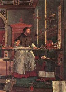 Vittore Carpaccio: Svätý Augustín (1502), škola San Giorgio degli Schiavoni, Benátky