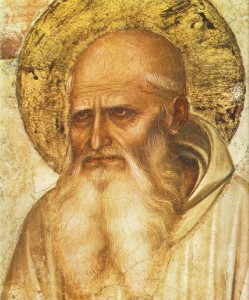 Fra Angelico: Sv. Romuald, freska, konvent San Marco, Florencia, 1441/1442