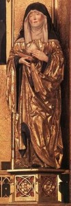 Michael Erhart: sv. Školastika. oltár kostola benediktínskeho opátstva Blaubeuren, 1493 - 94